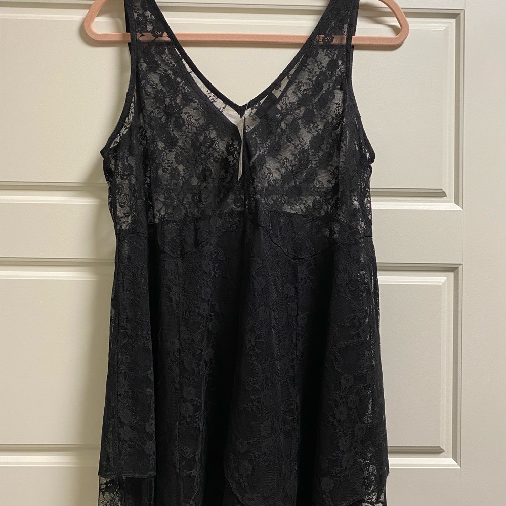 NWT sheer black lace tank